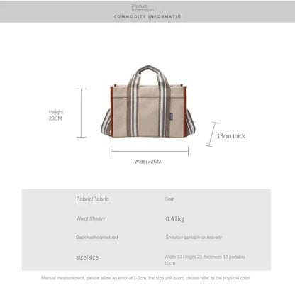 RetroChic Large-Capacity Canvas Tote Bag – 2024 Trendy One-Shoulder Commuter Bag