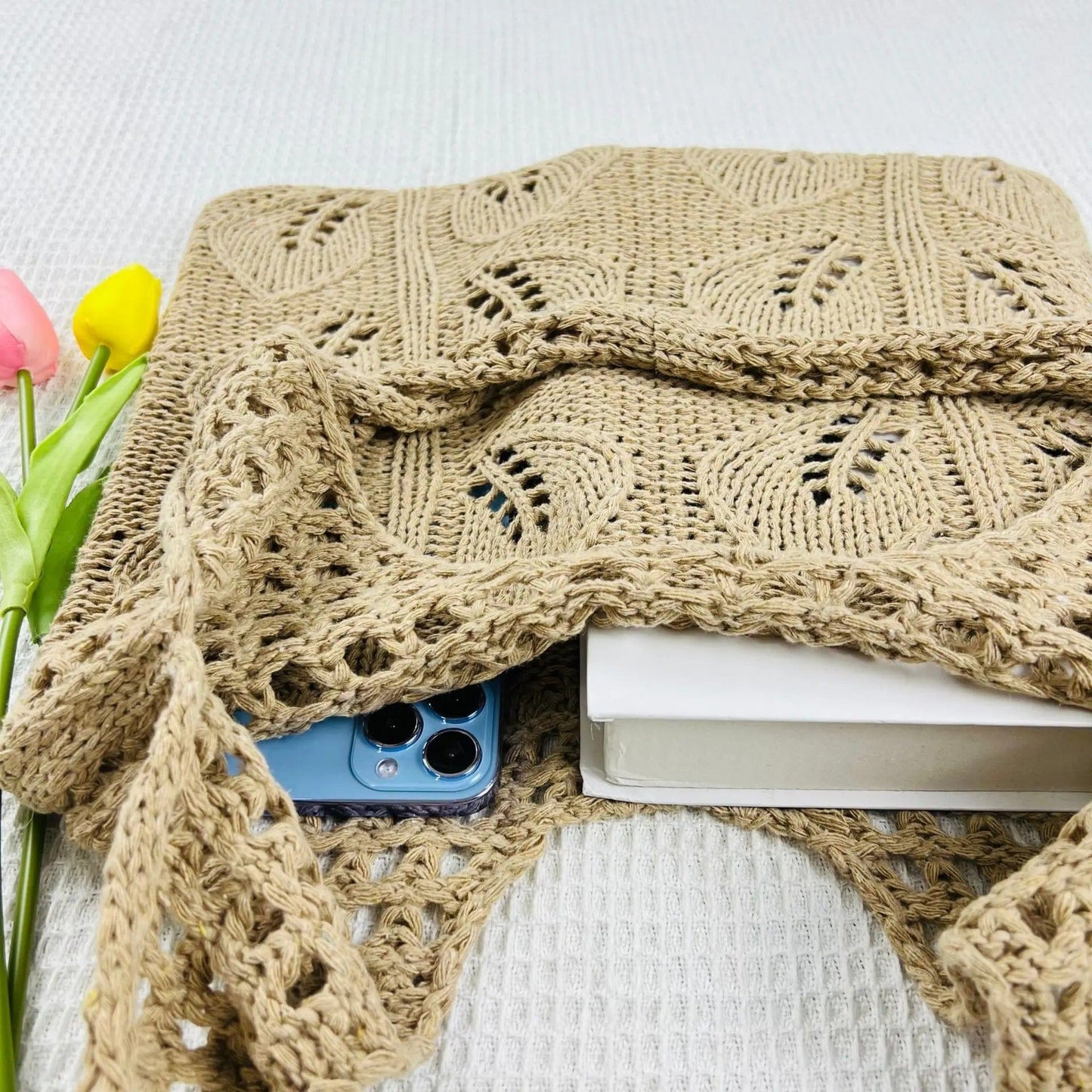 Knitted Handbags Beach Bags Lightweight Students Shoulder Casual Tote Female Styleven