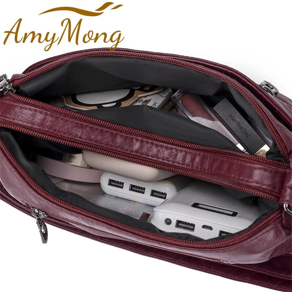 MaxStyle High-Capacity PU Leather Messenger Bag