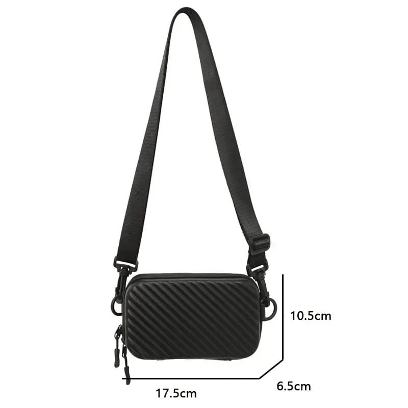 StriBox Lightweight Diagonal Striped Shoulder Bag – Soft PU Leather Unisex Messenger