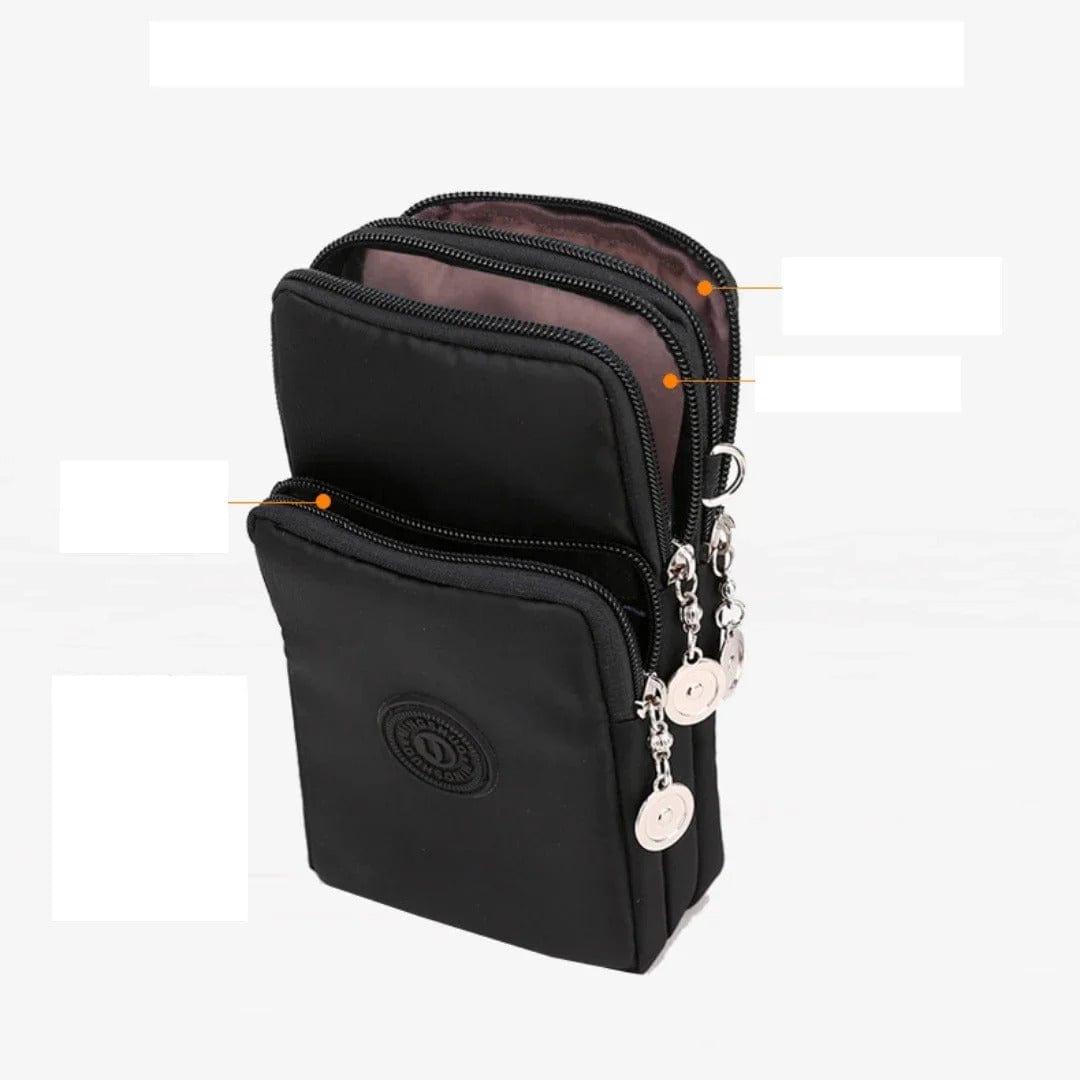 Nylon Mobile Phone Bag for Women - Small Crossbody Wallet & Coin Purse