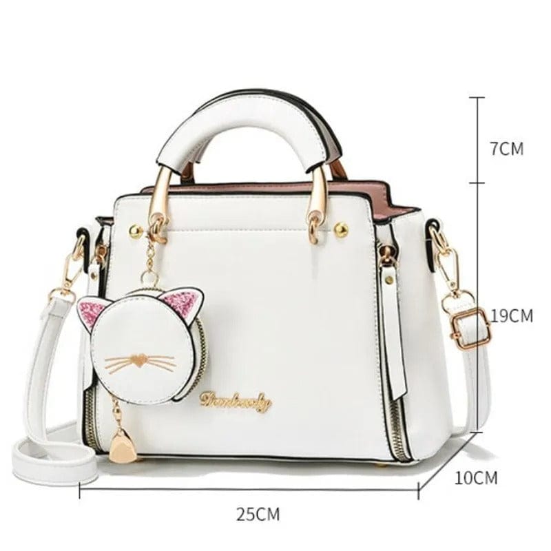 Haifei Women’s Cat Ornament Shoulder Messenger Bag - Trendy Liberal Fashion