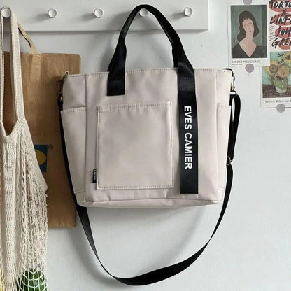 EcoTote 2024 Casual Tote Bag – Large Capacity Waterproof Nylon & Canvas Shoulder Bag