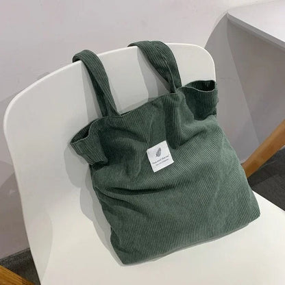 Eco Chic Corduroy Totes for Women | Reusable Shoulder Bags, Small & Large Shopper