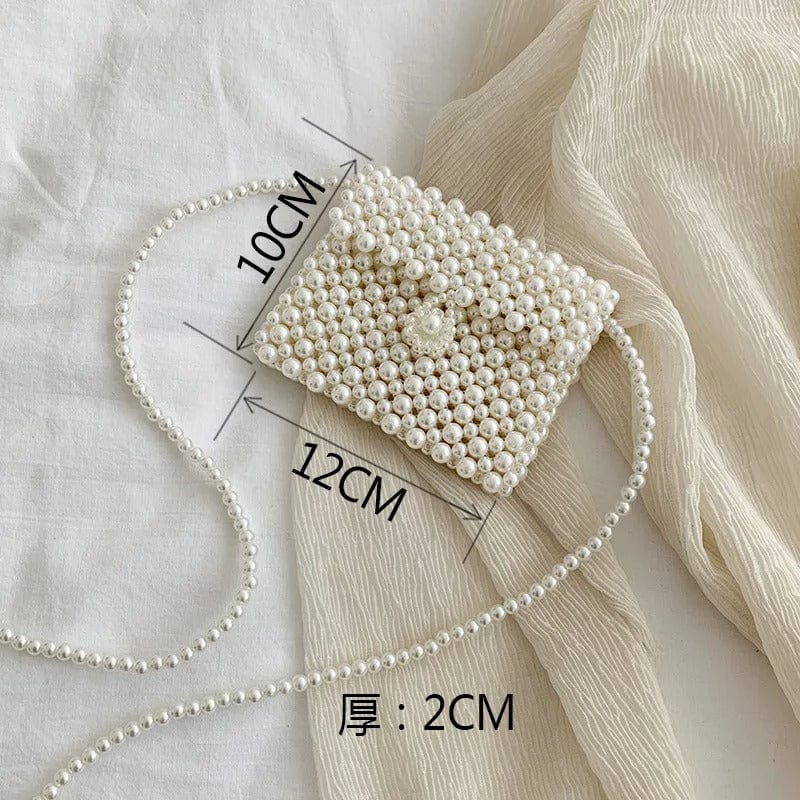 Pearluxe Handmade Mini Pearl Beaded Bag – Vintage Fashion Shoulder Bag