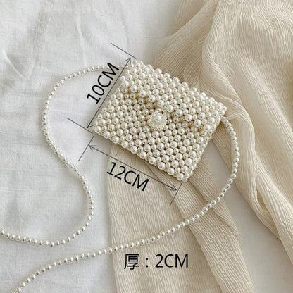 Pearluxe Handmade Mini Pearl Beaded Bag – Vintage Fashion Shoulder Bag