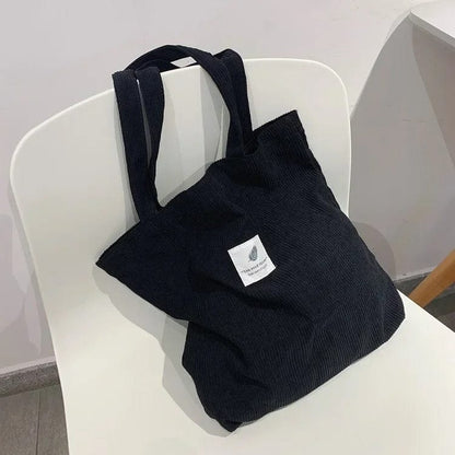 Eco Chic Corduroy Totes for Women | Reusable Shoulder Bags, Small & Large Shopper