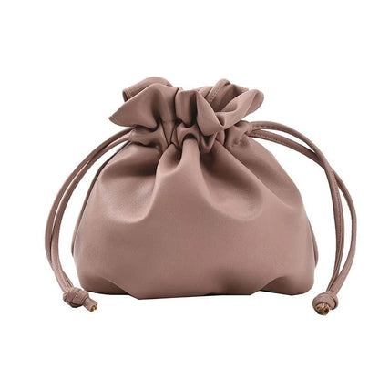 Korean Fashion Lady Shoulder Bag | Cute Drawstring Bucket Crossbody Bag for Women,