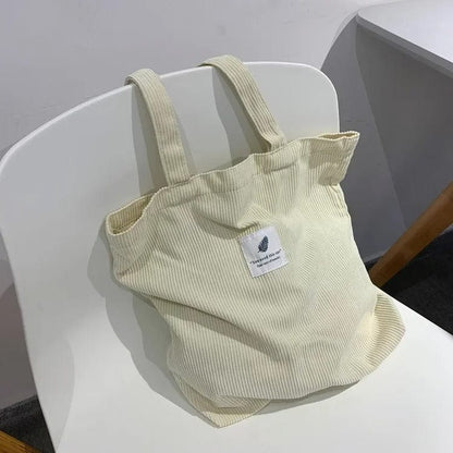Eco Chic Corduroy Totes for Women | Reusable Shoulder Bags, Small & Large Shopper